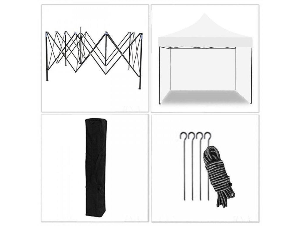 Sklopivi (pop up) šator 3x3 m bijeli All-in-One detalji