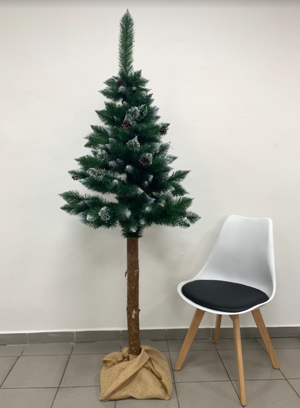 Weihnachtsbaum mit Stamm Kiefer 190cm Luxury Diamond mit Zapfen