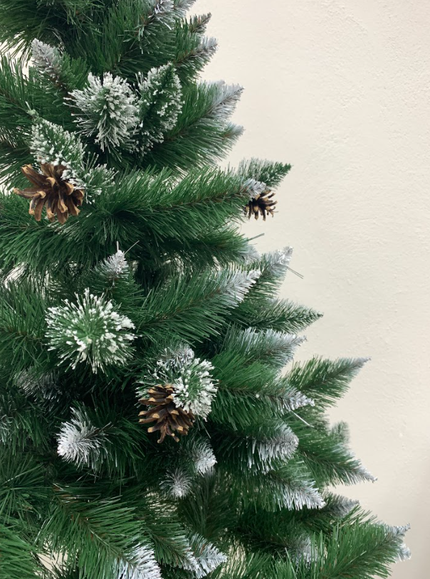 Weihnachtsbaum mit Stamm Kiefer 190cm Luxury Diamond mit Zapfen