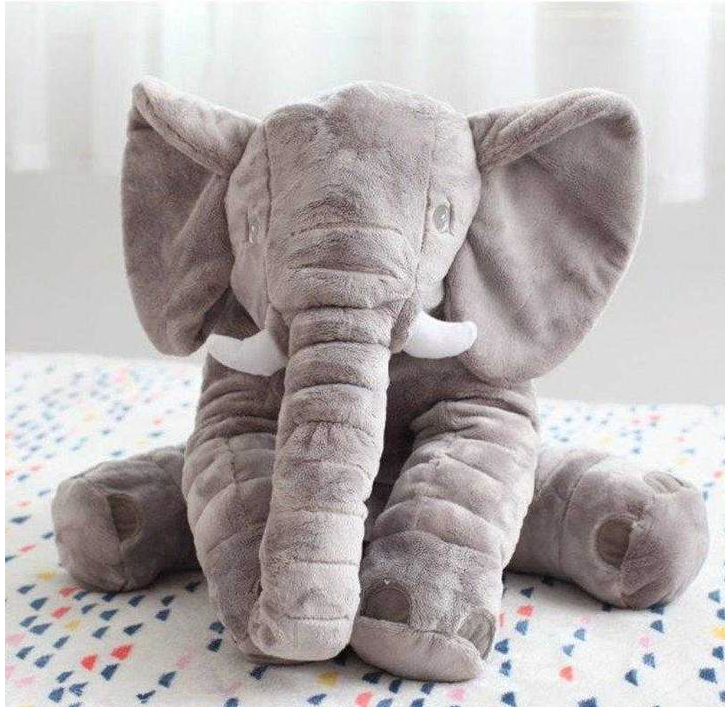 Elefant moale de pluș 45 cm, gri 1