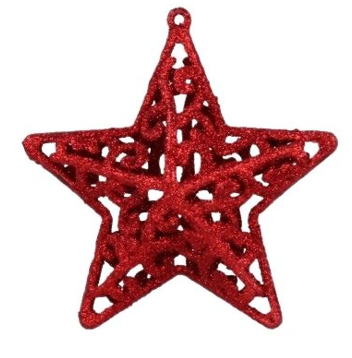 Christbaumschmuck - Stern 3 Stk. 10,5 cm RED