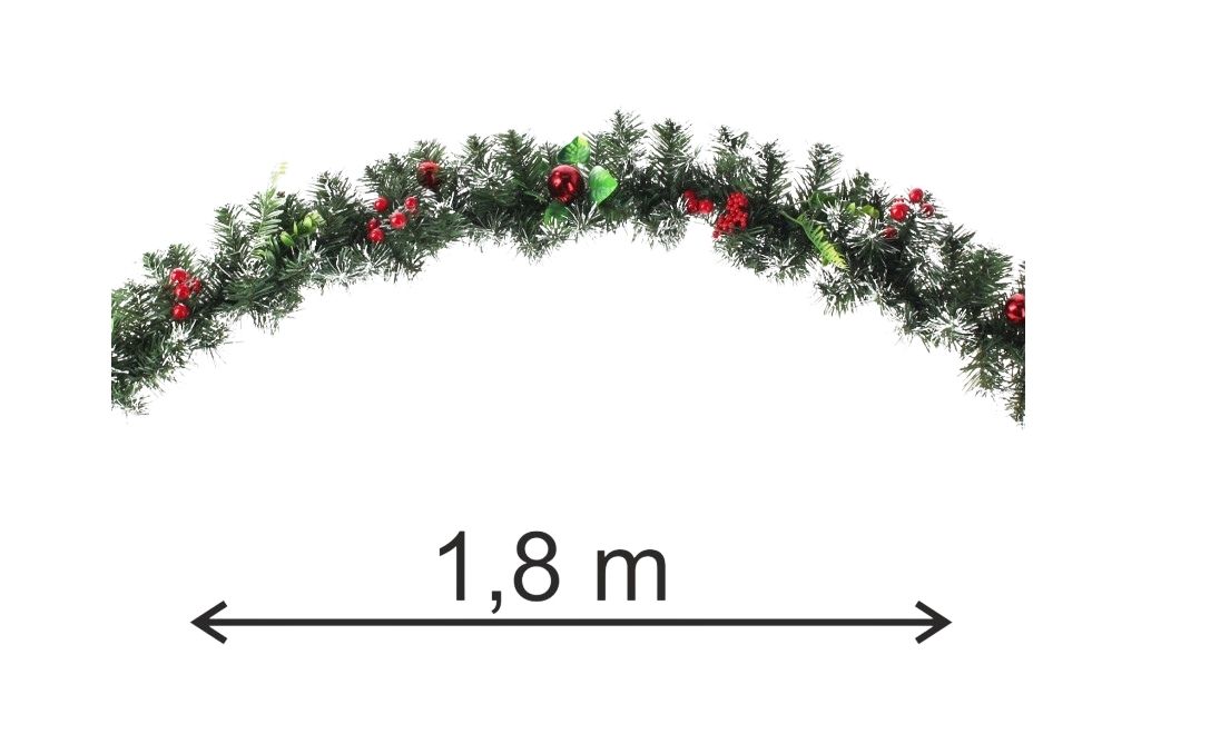 Božićna girlanda 1,8 m Crvena