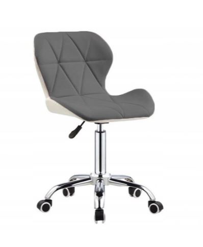 Bürostuhl Leder White - Dark Grey