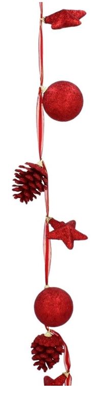 Weihnachtsgirlande 1,8m red