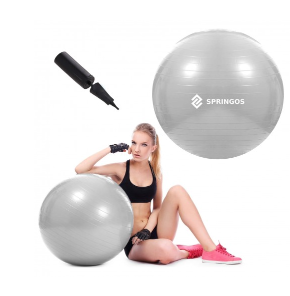 Fit Ball 75cm mit Pumpe Grau 5