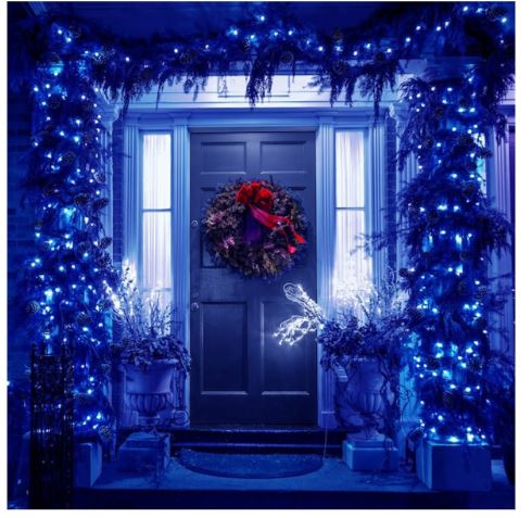 Leuchtende Weihnachtskette 18m 300 LED Blau 3