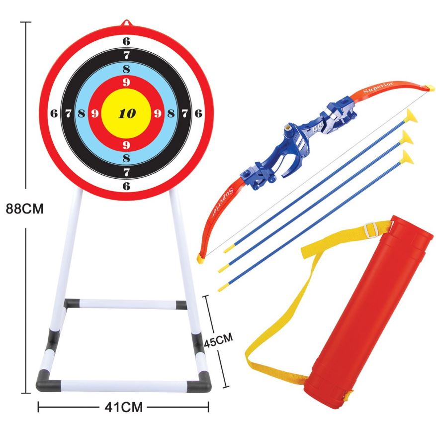 Otroški lok in puščice z laserskim merilnikom