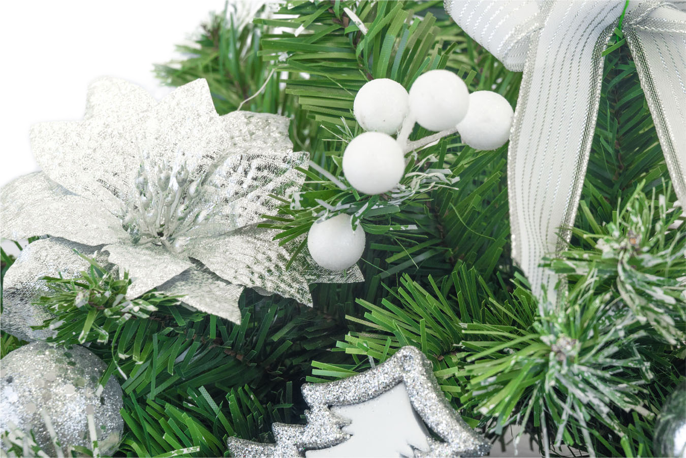 Božični okrasek - božična ikebana 60cm s srebrnimi dodatki