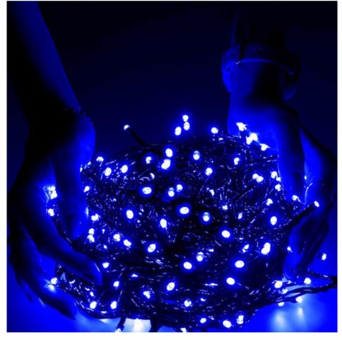 Leuchtende Weihnachtskette 18m 300 LED Blau 1