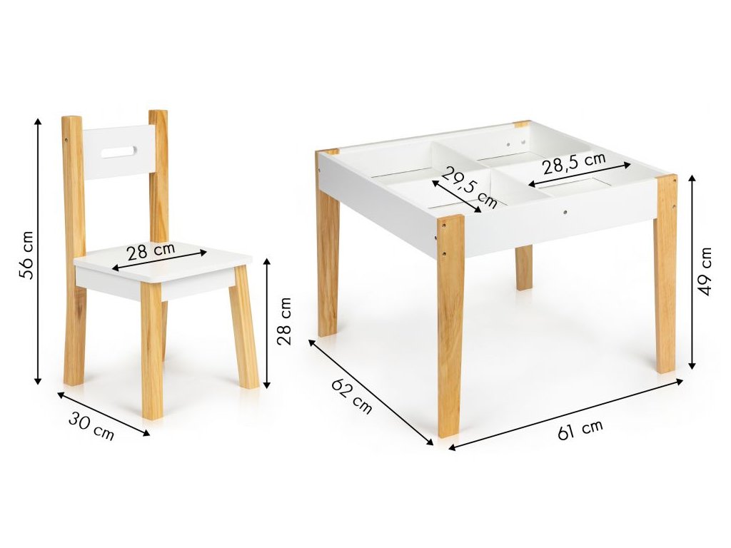 Detský drevený stolík MULTI + 2 stoličky - BESTENT.sk