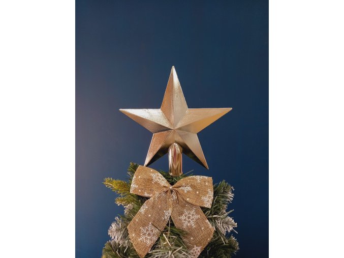 Špic na vianočný stromček Hviezda 20cm SILVER