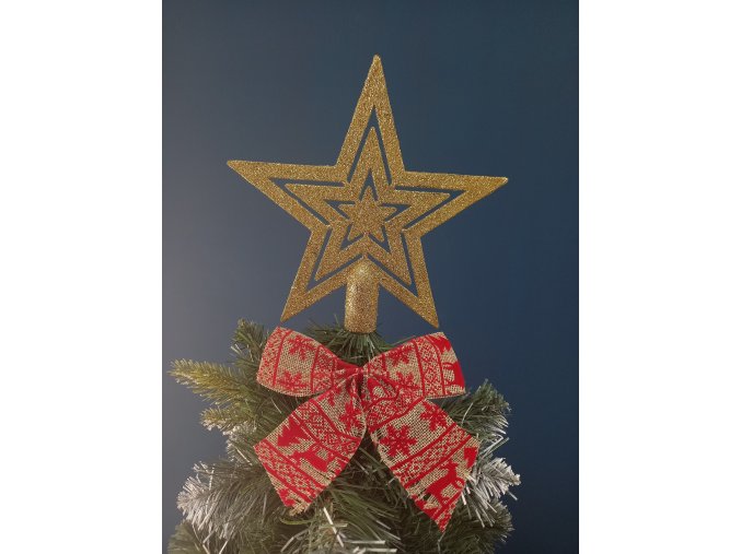Špic na vianočný stromček - hviezda 20cm Zlatá