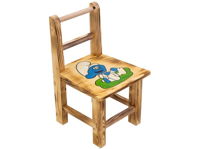 detský drevený stolík šmolkovia 2