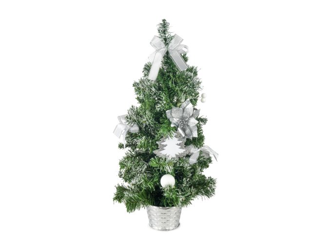 B SK 20407 Vianočný stromček Jedľa na stôl 60cm Silver naše fotky (1)