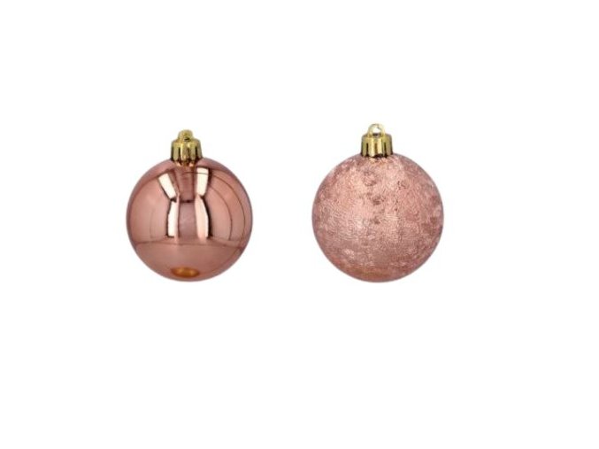Vianočné gule 12ks 6cm Copper