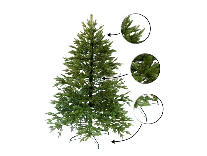 Vianocny stromcek Smrek kaukazsky 3D 220cm Royal s bublinkami