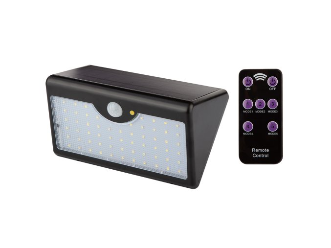 Nástenná solárna lampa + diaľkové ovládanie SMD LED 900 lm 99-091