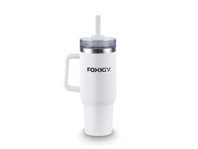 Termohrnček do auta so slamkou 1200 ml White