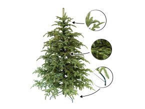 Vianocny stromcek Smrek horsky 3D 220cm Royal s bublinkami