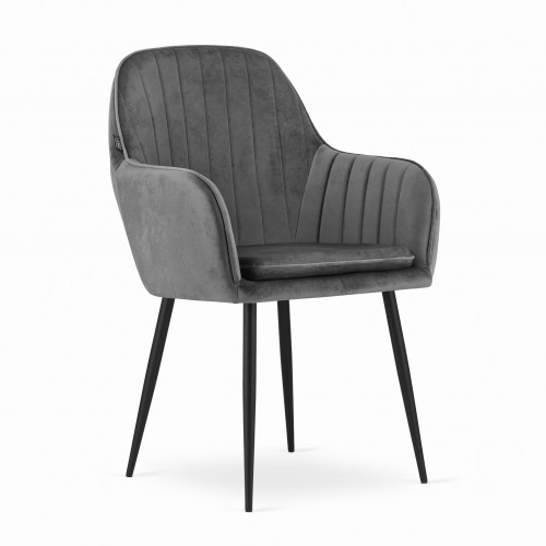 Bestent Jedálenská stolička zamatová Dark Grey Velvet