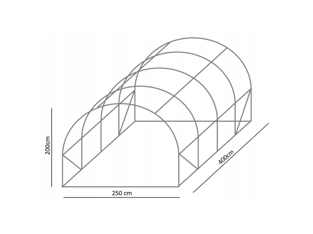 Konštrukcia k záhradnému fóliovníku 2,5x4m STANDARD