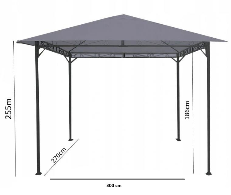 Záhradný altánok 3x3m Shine Grey