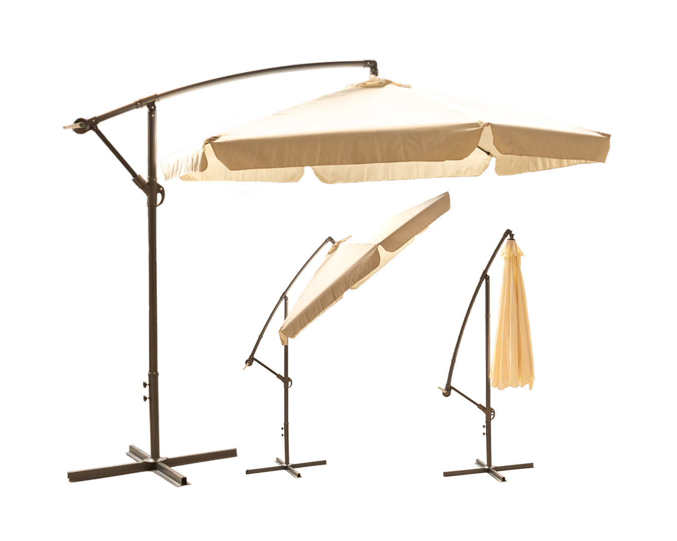 Záhradný slnečník skladací 350cm Cream