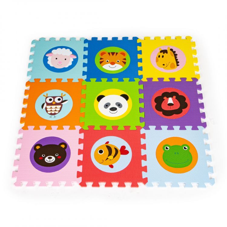 Penové puzzle - náučný koberec 90x90cm 9ks ZOO
