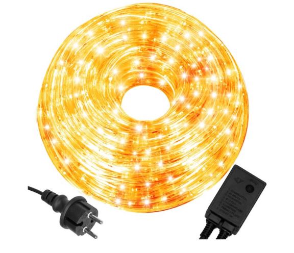Svetelná reťaz - svetelný had 20m 480 LED 8 programov Teplá biela