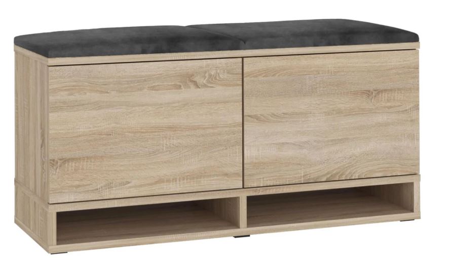 Bestent Botník s lavicou na sedenie Sonoma/ Grey 100x50x37cm