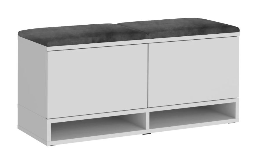 Bestent Botník s lavicou na sedenie White/ Grey 100x50x37cm