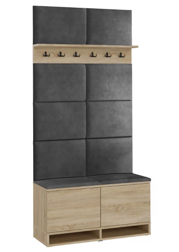 Bestent Predsieňová stena vešiaková Sonoma/ Grey 100x213x37cm
