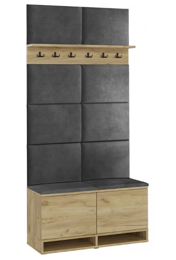Bestent Predsieňová stena vešiaková Craft/ Grey 100x213x37cm