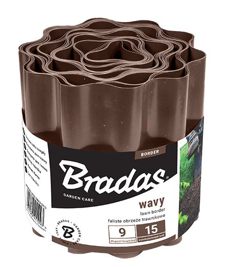 Plastový obrubník vlnitý 10cmx9m brown