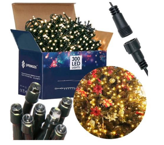 Svetelná vianočná reťaz 18m 300 LED Teplá biela