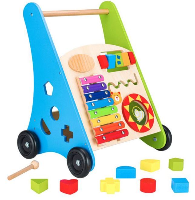 Drevené edukačné chodítko s kockami FUN