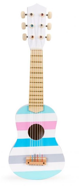Detská drevená gitara Color Stripes