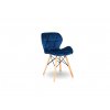 Jedálenská stolička zamatová modrá ZAFÍR