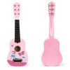 Detská drevená gitara Pink Butterfly
