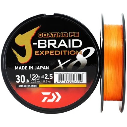 daiwa spletana snura j braid expedition x8e smash orange 150 m