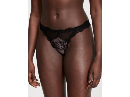 Saténové tangá s čipkou vyššia rada Victoria's Secret