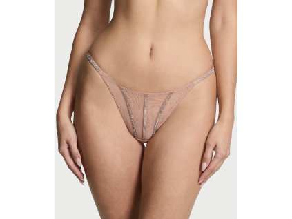 Twinkle V-String čipkované nohavičky s trblietavými ramienkami Victoria's Secret