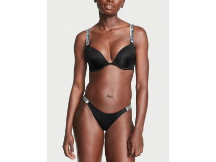 Trblietavé bikiny set Bombshell – push-up top + tangá so remienkom