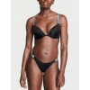 Trblietavé bikiny set Bombshell – push-up top + tangá so remienkom