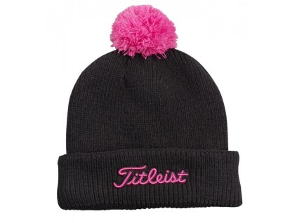 TITLEIST Pom Pom zimní čepice černo-růžová