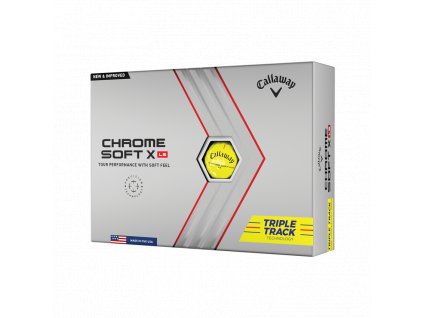 CALLAWAY Chrome Soft X LS Triple Track golfové míčky - žluté (12 ks)