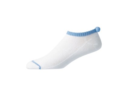 FOOTJOY ProDry Lightweight Pom Pom dámské golfové ponožky bílo-modré