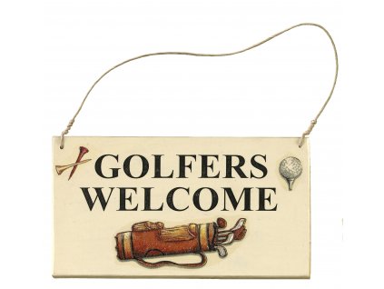 SPORTIQUES cedulka na dveře - Golfers Welcome