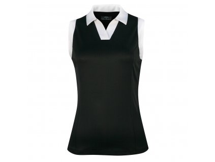 CALLAWAY Sleeveless V-Placket Colourblock dámské tričko černé