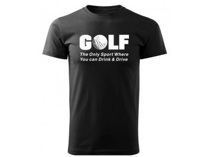Vtipné triko s motivem Golf ČERNÉ